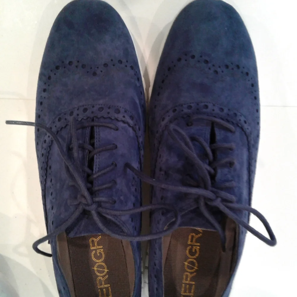 New! Cole Haan grand os blue leather Oxford sneakers shoes